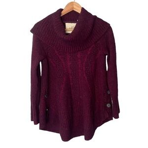 Anthropologie Angel Of The North Wool Boucle Knit Cowl Neck Tunic Sweater